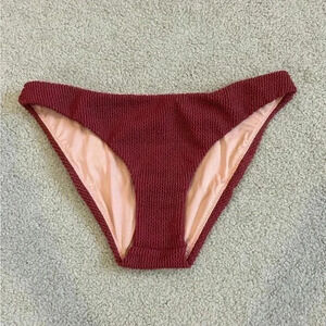 New with tags j crew red marron Scrunchie hipster bikini bottom in size medium